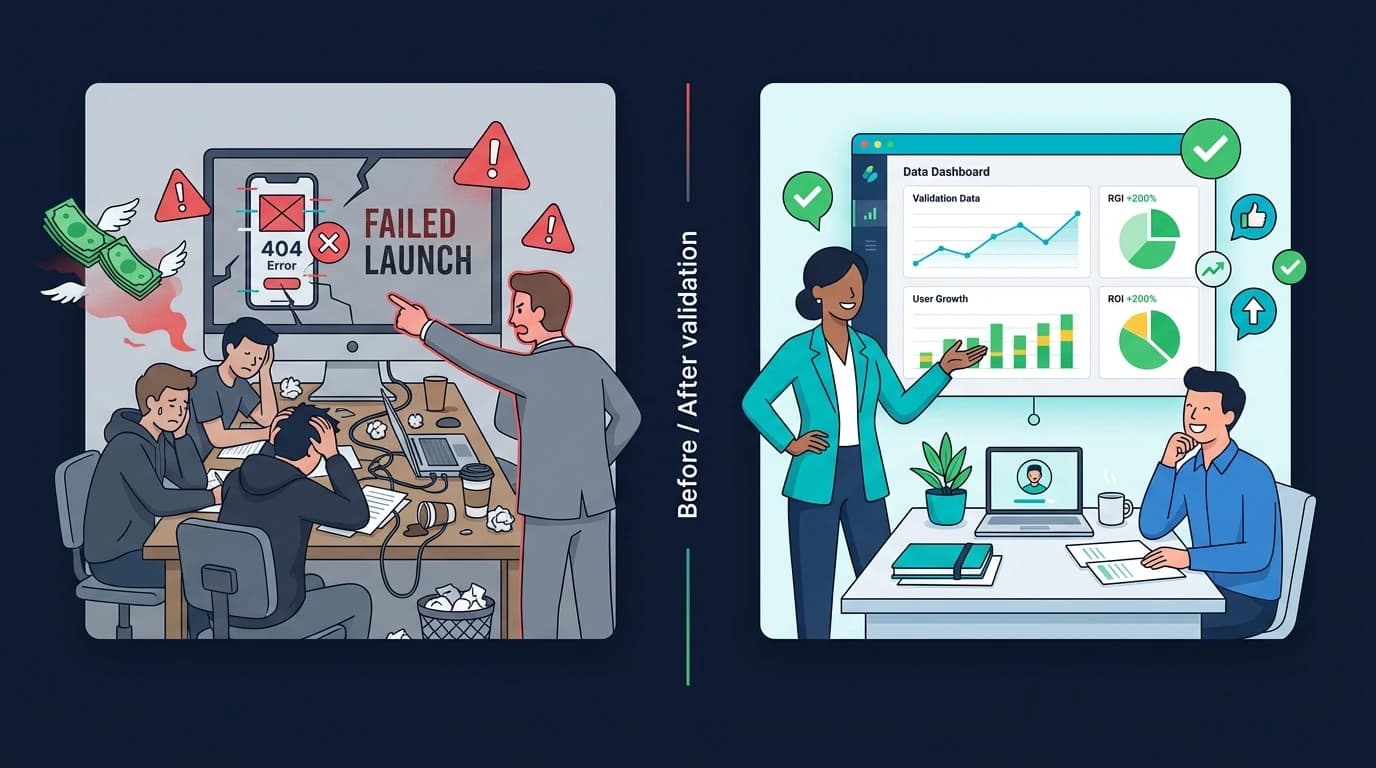 Agency validating client startup ideas with data