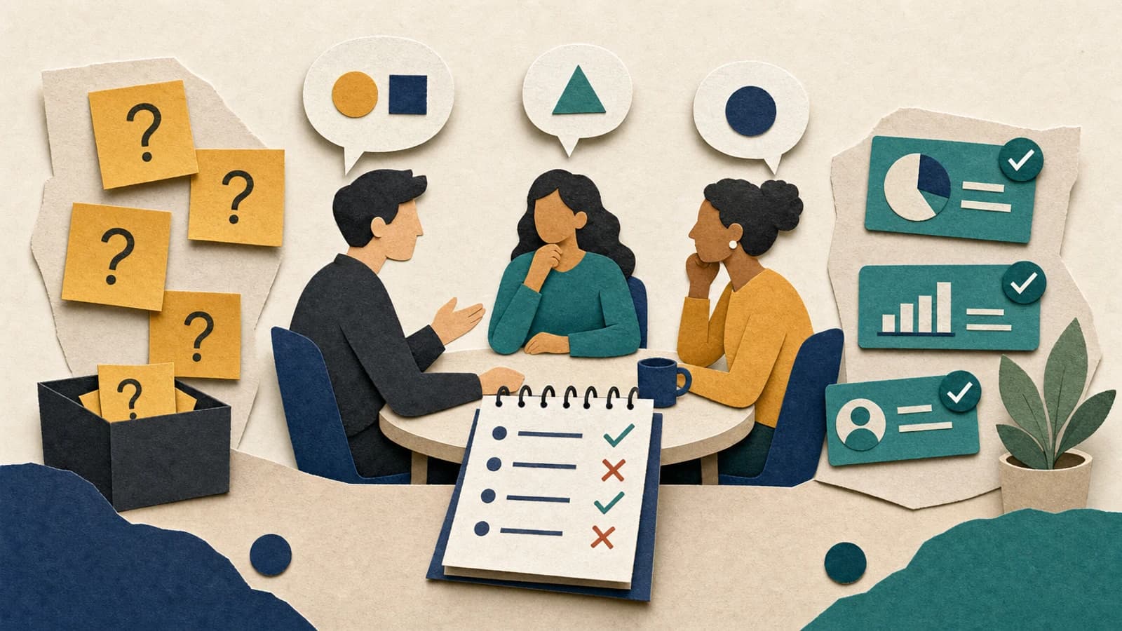 Founder interviewing potential customers to validate market demand for a startup idea