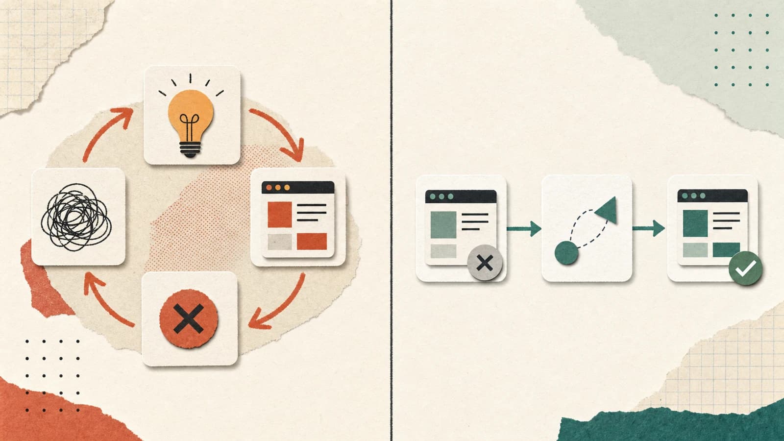 Zombie startup idea versus revivable idea comparison showing structural flaw versus timing problem